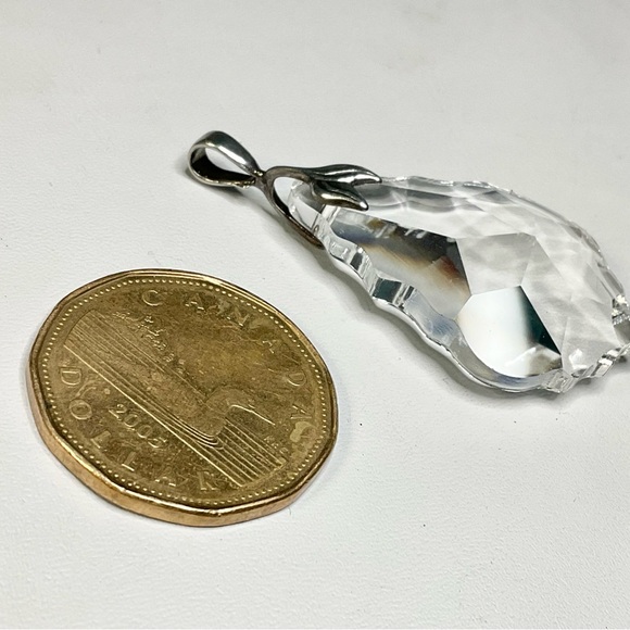 Vintage Sterling Silver Cut Crystal Pendant for Necklace - Picture 2 of 8